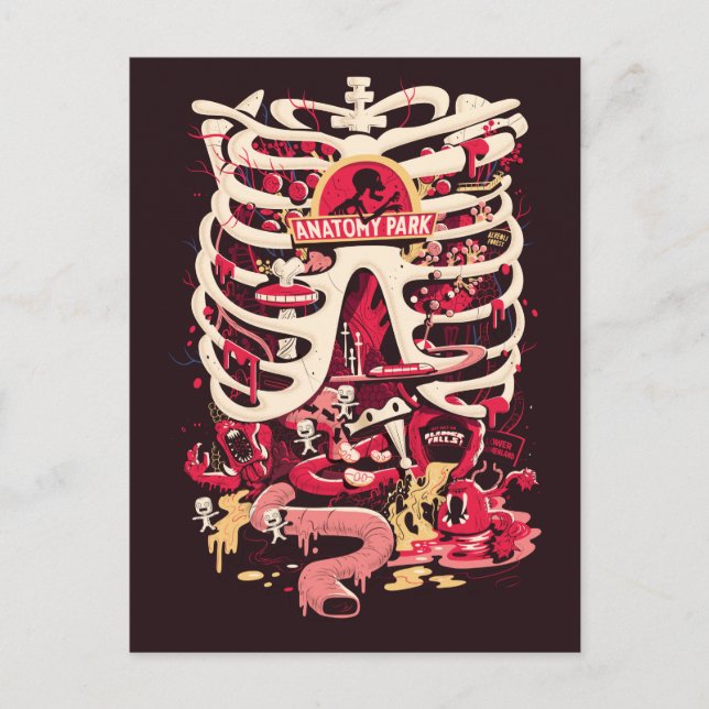 Invitation Carte Postale RICK ET MORTY™ | Anatomie Park Rib Cage (Devant)