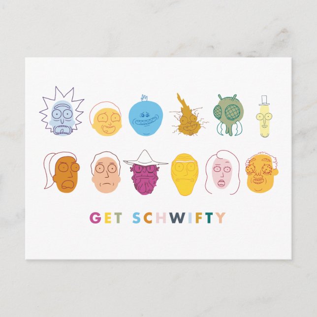 Invitation Carte Postale RICK ET MORTY™ | Get Schwifty (Devant)