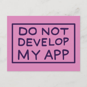 INVITATION CARTE POSTALE RICK ET MORTY™  NE PAS DÉVELOPPER MON APP