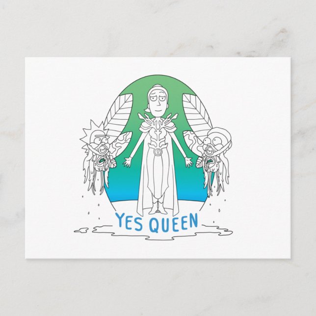 Invitation Carte Postale RICK ET MORTY™ | Oui Reine (Devant)