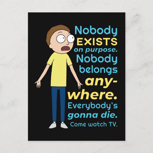 Invitation Carte Postale RICK ET MORTY™ | Personne N'Existe À Titre Excepti (Devant)