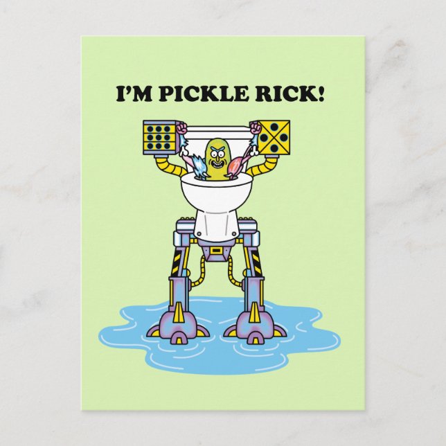Invitation Carte Postale RICK ET MORTY™ | Pickle Rick Toilet Mech (Devant)