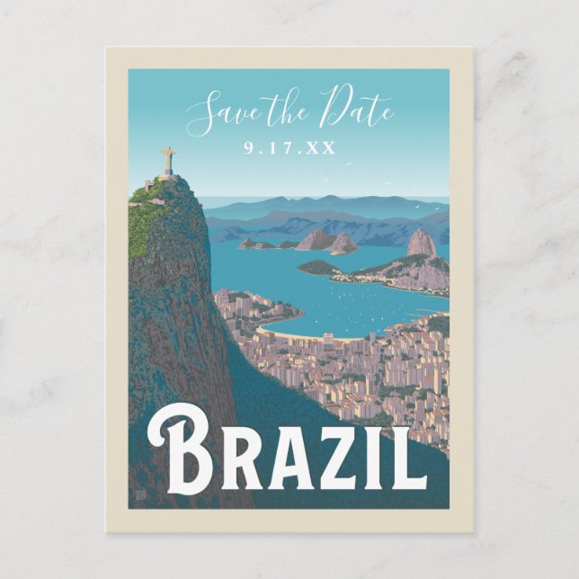 Invitation Carte Postale Rio De Janeiro, Brésil | Save the date (Devant)