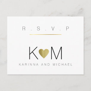 Invitation Carte Postale rsvp de mariage propre et clair