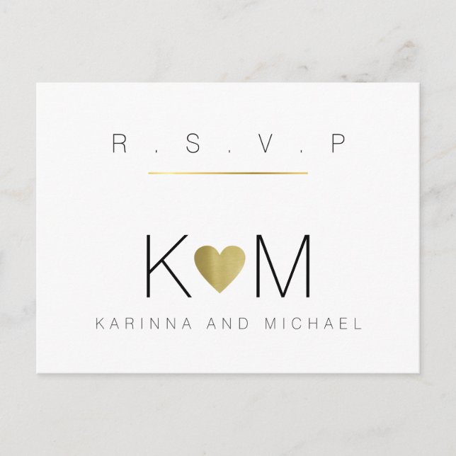 Invitation Carte Postale rsvp de mariage propre et clair (Devant)