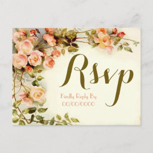 Invitation Carte Postale Rsvp floral