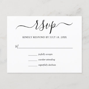 Invitation Carte Postale RSVP l'épousant moderne simple