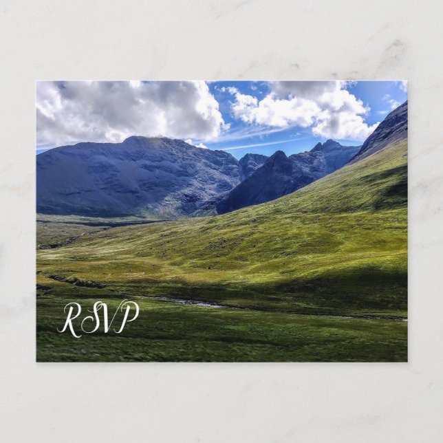 Invitation Carte Postale RSVP mariage en montagne (Devant)