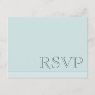 Invitation Carte Postale RSVP minimum simple Bleu Bleu Bleu Bleu