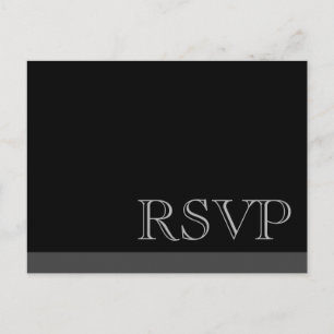 Invitation Carte Postale RSVP noir simple minimal