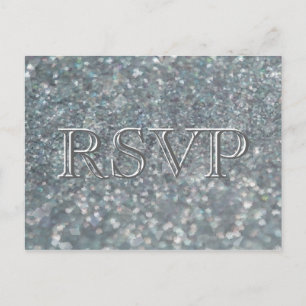 Invitation Carte Postale RSVP   Perles concassées