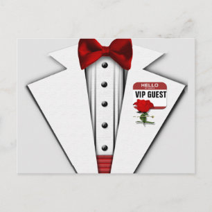 INVITATION CARTE POSTALE RSVP   VIP TUXEDO
