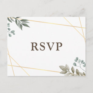 Invitation Carte Postale Rustique Aquarelle Florale Mariage RSVP