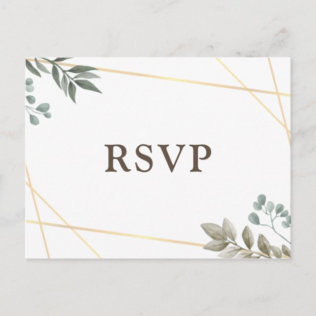 Invitation Carte Postale Rustique Aquarelle Florale Mariage RSVP (Devant)
