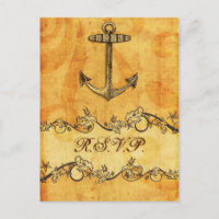 rustique, vintage, ancre mariage nautique rsvp