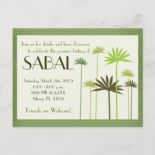 Invitation Carte Postale SABAL :: Miami (Devant)