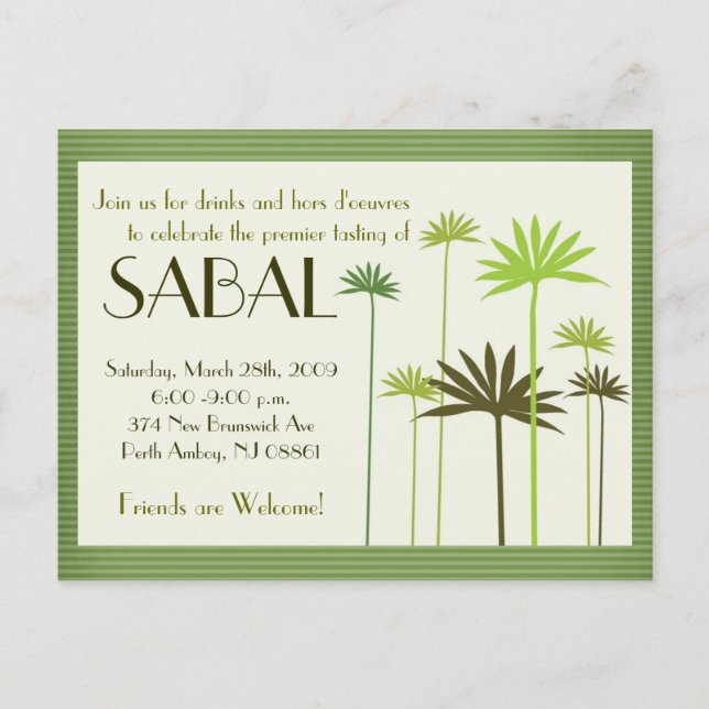 Invitation Carte Postale SABAL :: Présentation de NY (Devant)
