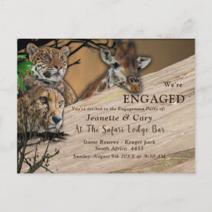 Invitation Carte Postale Safari Fiançailles extérieur