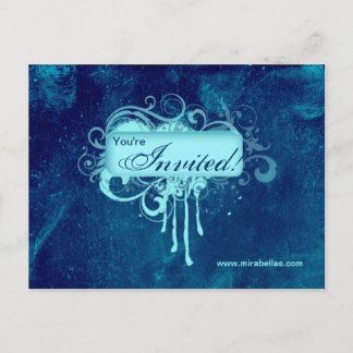 Invitation Carte Postale Salon Béton Grunge Bleu Denim