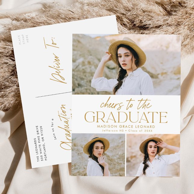 Invitation Carte Postale Salutations à la 3ème soirée de graduation photo d (Créateur téléchargé)