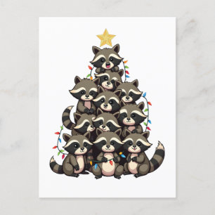 Invitation Carte Postale Sapin de Noël Pingouin Joyeux Noël Xmas 