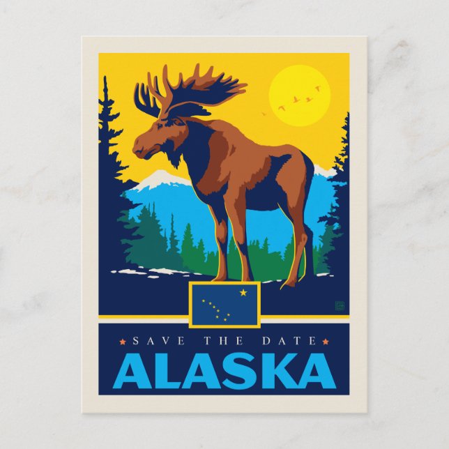 Invitation Carte Postale Save the date | Alaska (Devant)