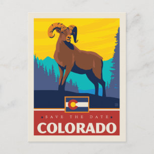 Invitation Carte Postale Save the date   Colorado