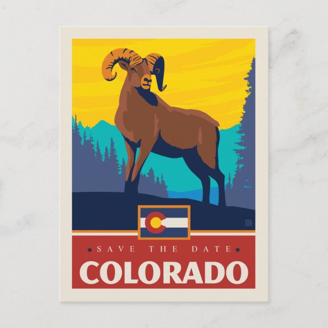 Invitation Carte Postale Save the date | Colorado (Devant)