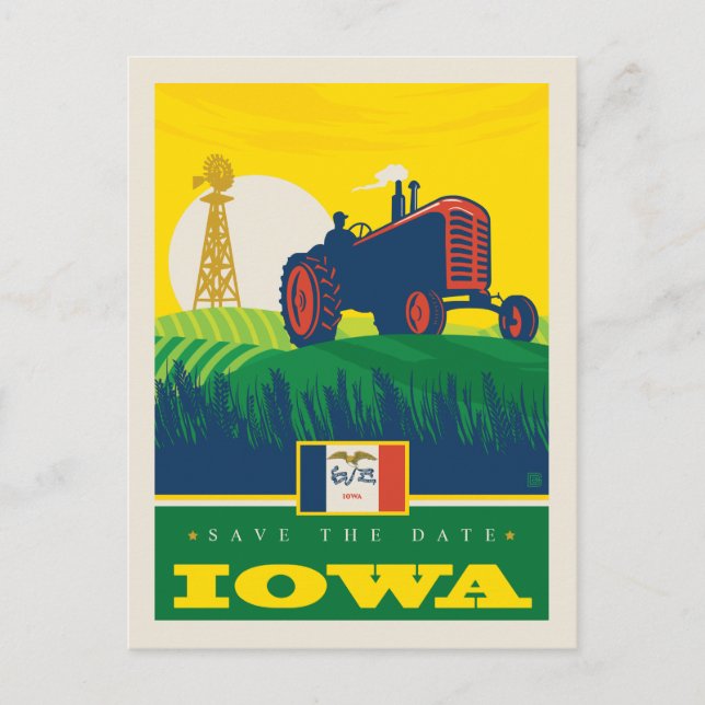 Invitation Carte Postale Save the date | Iowa (Devant)