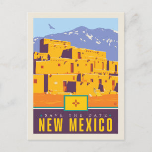 Invitation Carte Postale Save the date   New Mexico