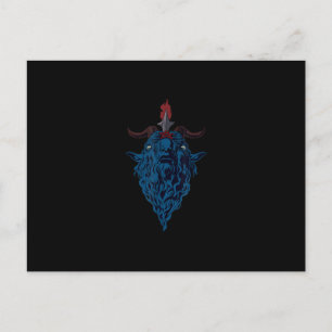 Invitation Carte Postale Sceau de Baphomet Bouc de Mendès Satan Gothique So
