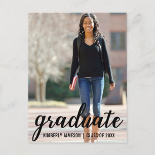 Invitation Carte Postale Script d'invitation de la fête de graduation de ph