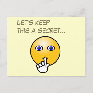 Invitation Carte Postale Secret hush émoticône surprise