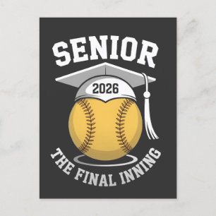 Invitation Carte Postale Senior The Final Inning 2026 Softball Graduation