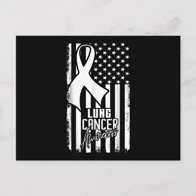 Invitation Carte Postale Sensibilisation au cancer du poumon Drapeau blanc  (Devant)