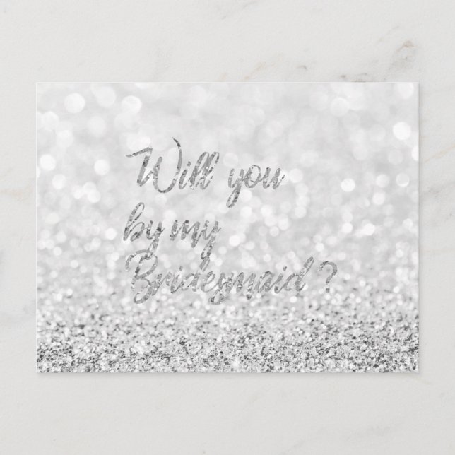 Invitation Carte Postale Serez-Vous Ma Femme D'Accueil Script Parties scint (Devant)
