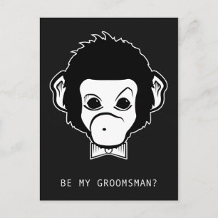 Invitation Carte Postale serez-vous mon garçon d'honneur ? singe de