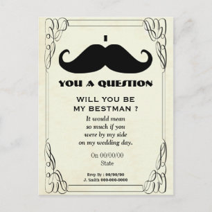 Invitation Carte Postale serez-vous mon meilleur homme, mon meilleur homme