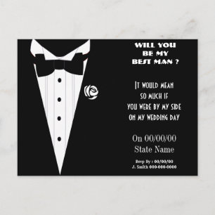 Invitation Carte Postale serez-vous mon meilleur homme ? soyez mes garçons