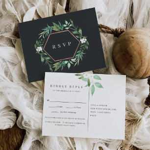 Invitation Carte Postale Serre   Aquarelle Botanique Choix de repas RSVP