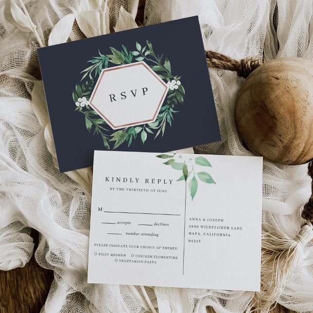 Invitation Carte Postale Serre | Aquarelle Botanique Choix de repas RSVP (Créateur téléchargé)