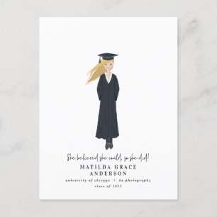 Invitation Carte Postale She facultved she could she did