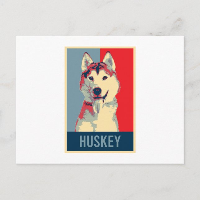 Invitation Carte Postale Sibérie Husky Chien Portrait Pop Art (Devant)