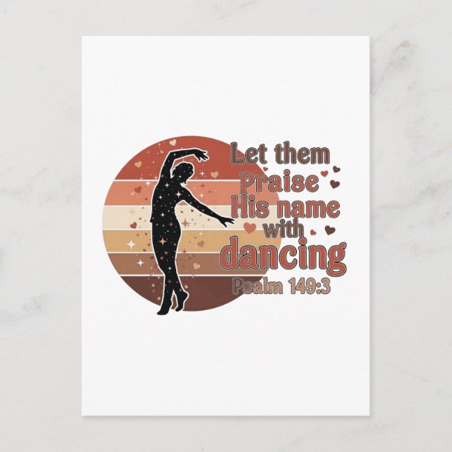 Invitation Carte Postale Silhouette d'une danseuse - Design basé sur le psa (Devant)