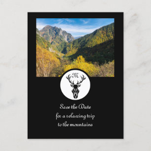 Invitation Carte Postale Silhouette noire - Photo Monogramme