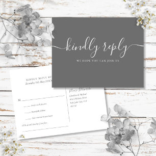 Invitation Carte Postale Simple Élégant Signature Script Réponse RSVP