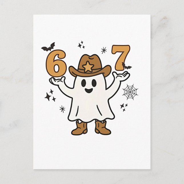 Invitation Carte Postale Six Seven Spooky Halloween Sport 67 Maçon Mème (Devant)