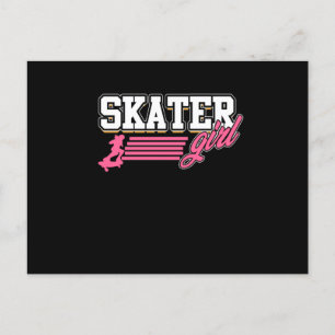Invitation Carte Postale Skater Girl Skateboard Skateboarder Skateboard