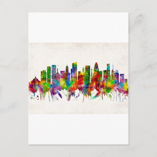 Invitation Carte Postale Skyline Baltimore Maryland (Devant)