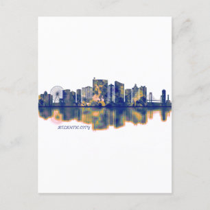 Invitation Carte Postale Skyline de la ville d'Atlantique